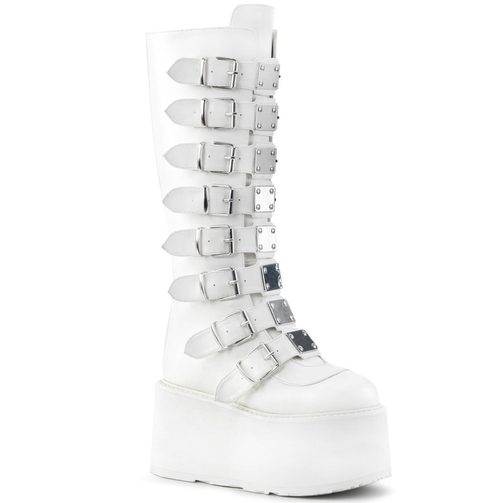 Brand new white demonia boots never worn!